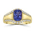 1.88ct AAAA Cushion Tanzanite Ring With 0.45 cttw Diamond in 14K Yellow Gold