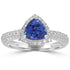 1.25ct AAAA Trillion Tanzanite Ring With 0.37 cttw Diamond in 14K White Gold