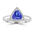 1.25ct AAAA Trillion Tanzanite Ring With 0.16 cttw Diamond in 14K White Gold