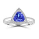 1.25ct AAAA Trillion Tanzanite Ring With 0.16 cttw Diamond in 14K White Gold