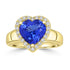 2.63ct AAAA Heart Tanzanite Ring With 2.24 cttw Diamond in 14K Yellow Gold
