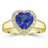 1.88ct AAAA Heart Tanzanite Ring With 0.24 cttw Diamond in 14K Yellow Gold