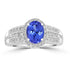 1.23ct AAAA Oval Tanzanite Ring With 0.38 cttw Diamond in 14K White Gold