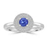 0.35ct AAAA Round Tanzanite Ring With 0.17 cttw Diamond in 14K White Gold