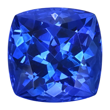 7.12ct Cushion Certified AAAA Tanzanite Gemstone 10.93x10.96mm