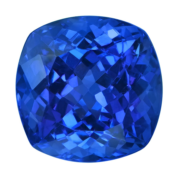 7.65ct Cushion Certified AAAA Tanzanite Gemstone 11.93x11.89mm