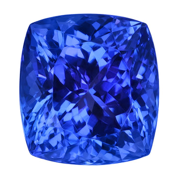 10.45ct Cushion Certified AAAA Tanzanite Gemstone 12.20x11.30mm