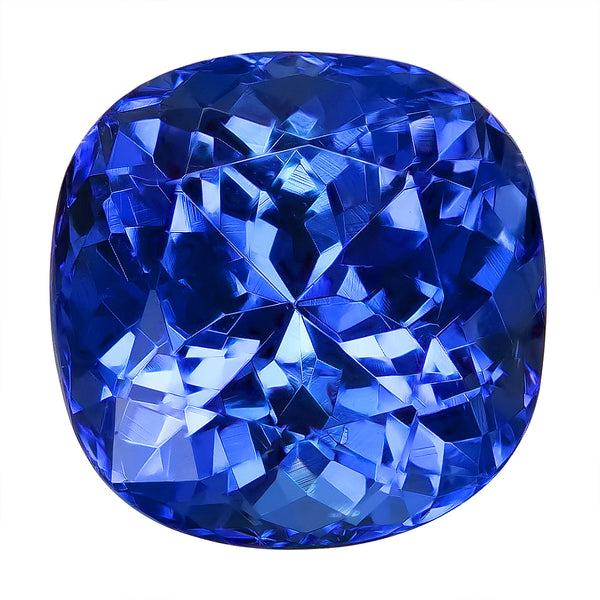 3.50ct AA Cushion Certified Tanzanite Gemstone 9.00mm