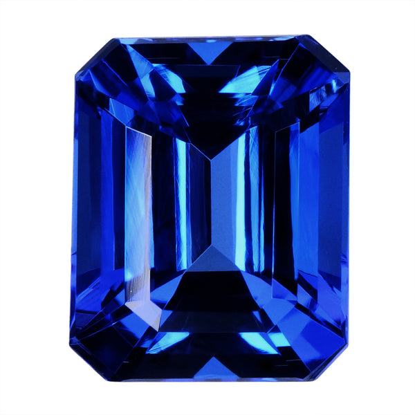 4.91ct Emerald Cut Certified AAAA Tanzanite Gemstone 11.00x8.90mm