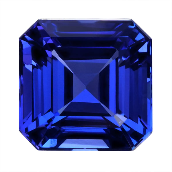 7.87ct Emerald Cut Certified AAAA Tanzanite Gemstone 11.40x11.40mm