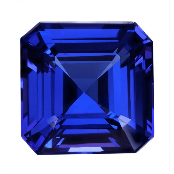 7.68ct Emerald Cut Certified AAAA Tanzanite Gemstone 12.00x12.00mm