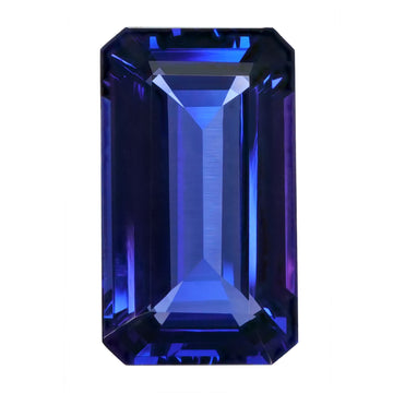 49.78ct Emerald Cut Certified AAAA Tanzanite Gemstone 31.00x18.00mm