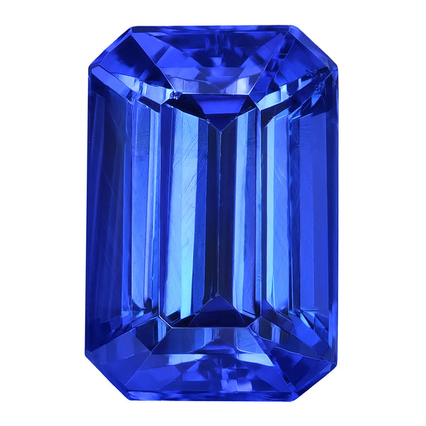 5.45ct Emerald cut Certified AAAA Tanzanite Gemstone 11.84x7.94mm