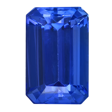 6.13ct Emerald cut Certified AAAA Gemstone Tanzanite 12.54x8.01mm