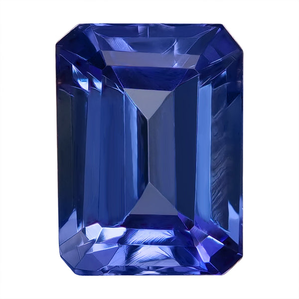 1.75ct AAA Emerald cut Certified Tanzanite Gemstone 8.00x6.00mm