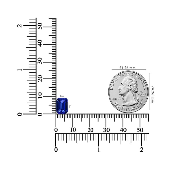2.50ct AAAA Emerald cut Certified Tanzanite Gemstone 9.00x7.00mm