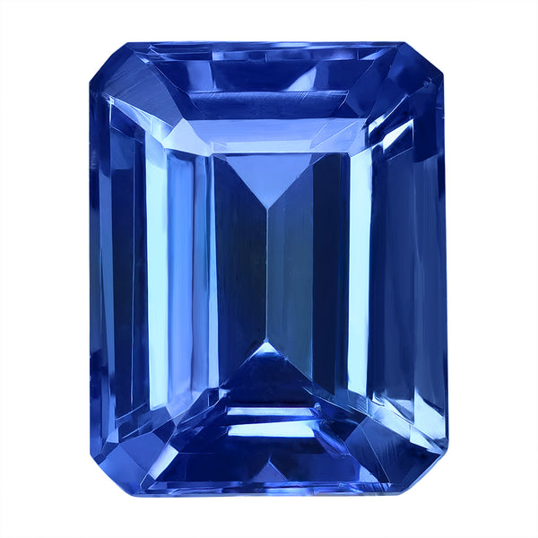 3.60ct AA Emerald cut Certified Tanzanite Gemstone 10.00x8.00mm