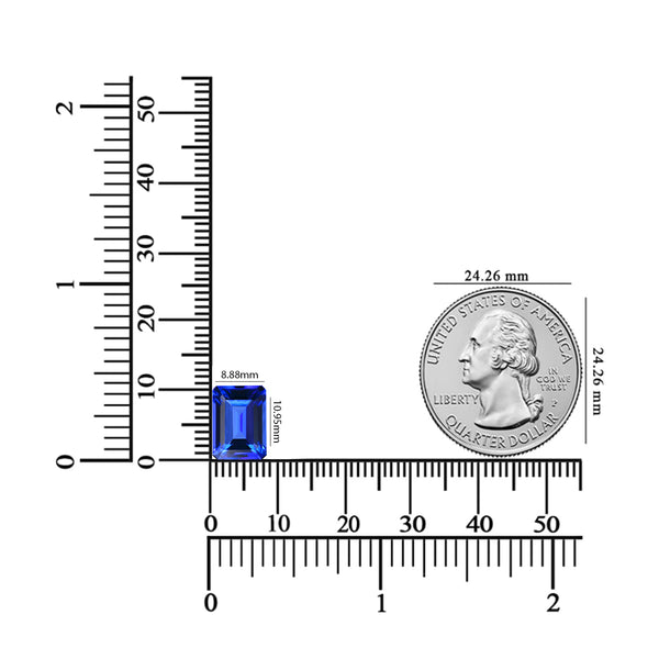 4.87ct AAAA Emerald Cut Tanzanite Gemstone 10.95x8.88mm