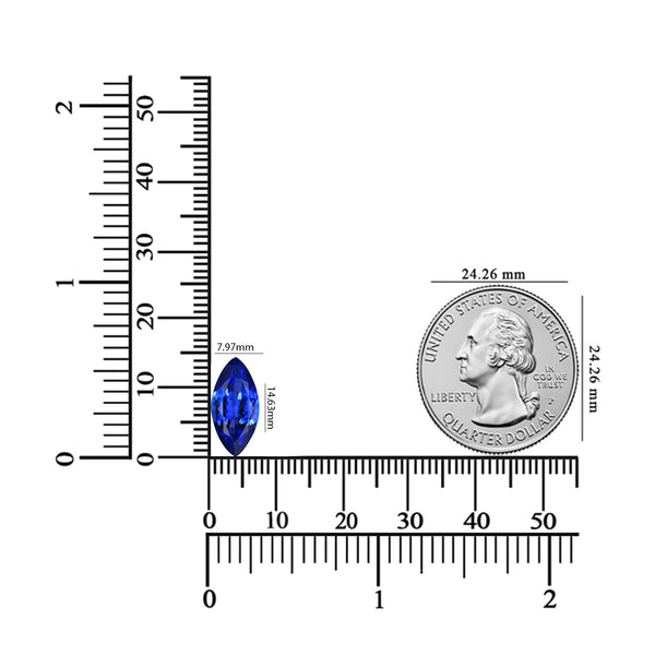 3.84ct AAAA Marquise Tanzanite Gemstone 14.63x7.97mm