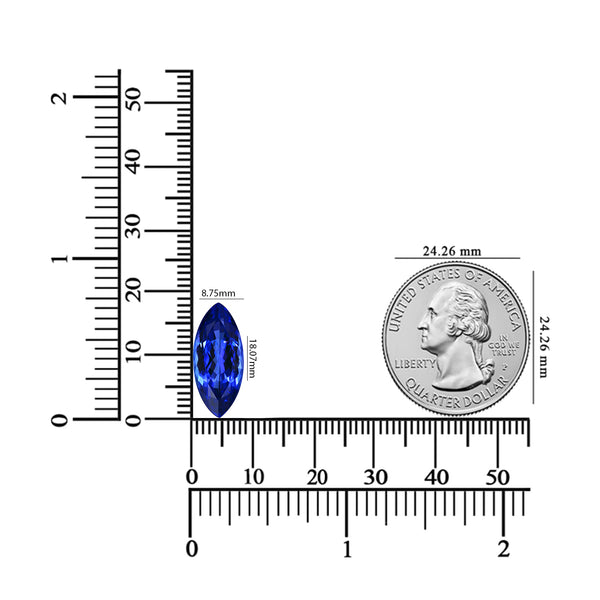 7.04ct AAAA Marquise Tanzanite Gemstone 18.07x8.75mm