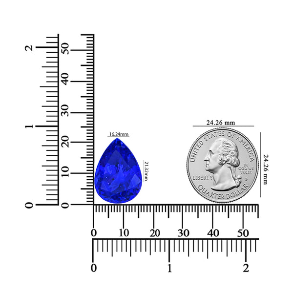 26.96ct Pear Shape AAAA Tanzanite Gemstone 21.32x16.24mm