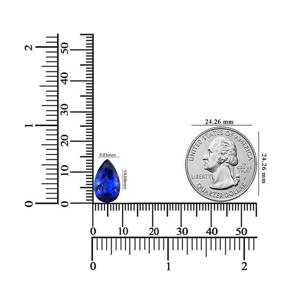 3.97ct AAAA Pear Tanzanite Gemstone 14.68x9.03mm