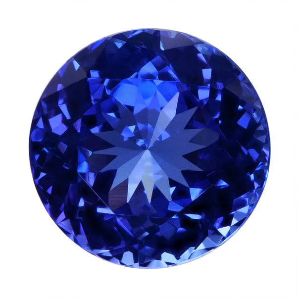 8.19ct Round Certified AAAA Tanzanite Gemstone 12.10x12.10mm