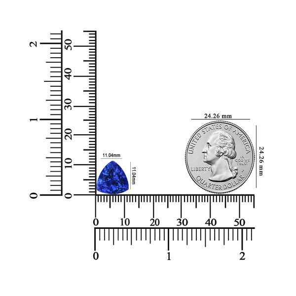 5.57ct Trillion Certified AAAA Tanzanite Gemstone 11.04mm