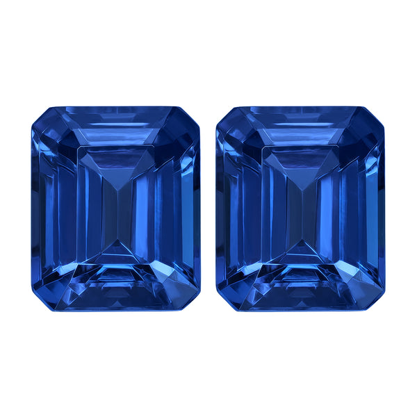 12.63ct AAAA Matched Pair Emerald cut Certified Tanzanite Gemstone 11.80x9.80mm