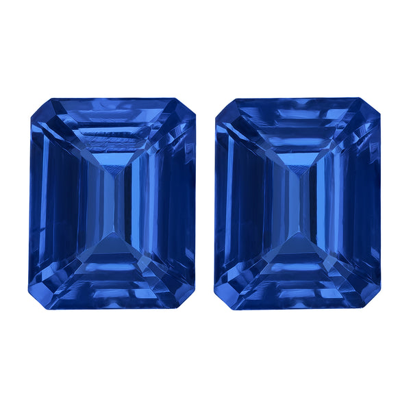 5.99ct AAAA Matched Pair Emerald cut Certified Tanzanite Gemstone 9x7mm