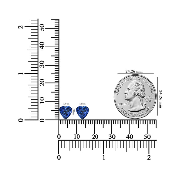 3.80ct AAAA Matched Pair Heart Certified Tanzanite Gemstone 7.80mm