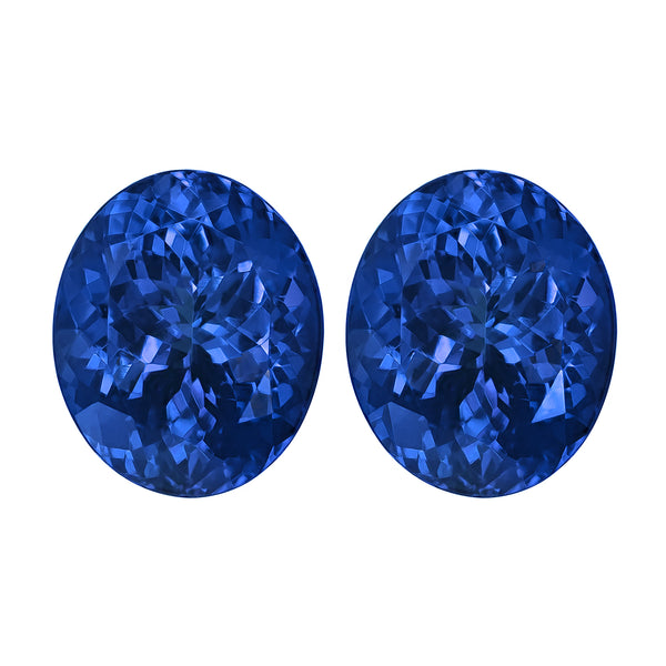 9.37ct AAAA Matched Pair Oval Certified Tanzanite Gemstone 11.50x9.50mm