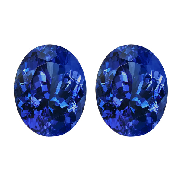 7.20ct AAAA Matched Pair Oval Certified Tanzanite Gemstone 10.50x8.50mm