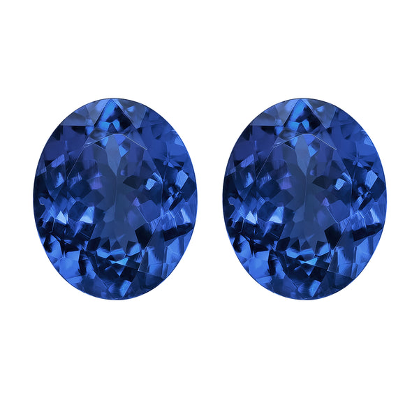6.07ct AAAA Matched Pair Oval Certified Tanzanite Gemstone 10.00x8.00mm