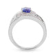 1.17 ct AAAA Oval Tanzanite Ring with 0.45 cttw Diamond in 14K White Gold