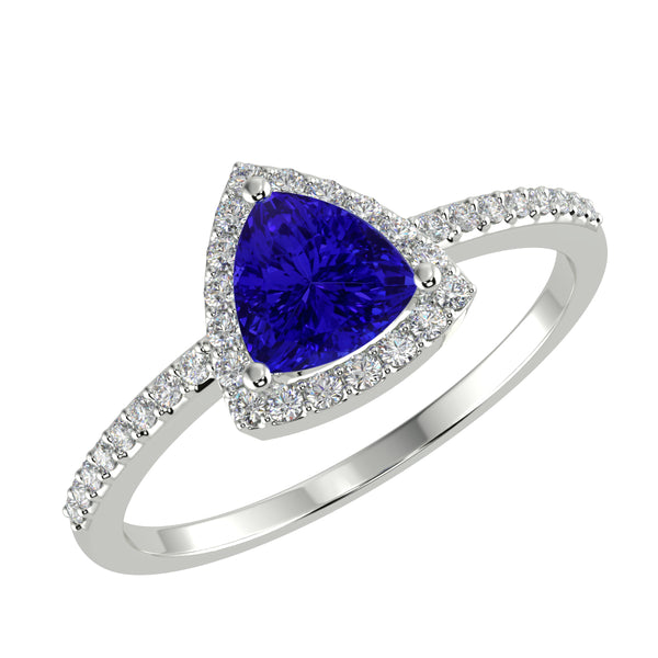 RTRA1003-Daisy -Trillion Tanzanite Ring