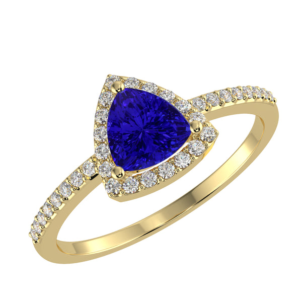 RTRA1003-Daisy -Trillion Tanzanite Ring