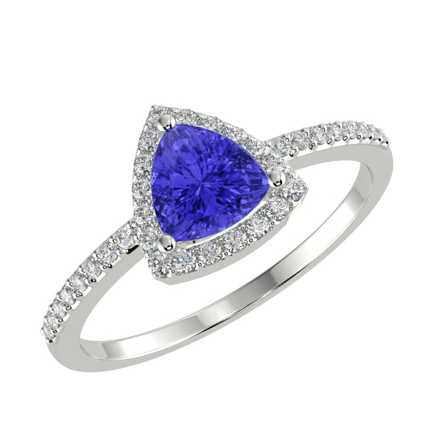 RTRA1003-Daisy -Trillion Tanzanite Ring