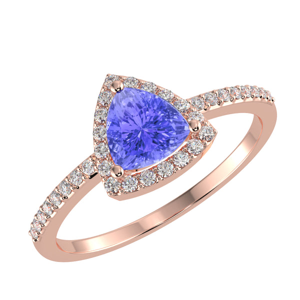 RTRA1003-Daisy -Trillion Tanzanite Ring