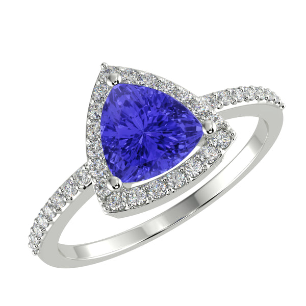 RTRA1003-Daisy -Trillion Tanzanite Ring