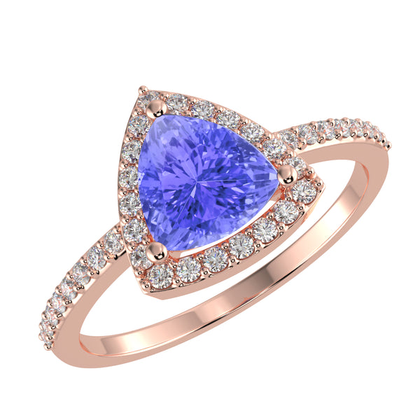 RTRA1003-Daisy -Trillion Tanzanite Ring