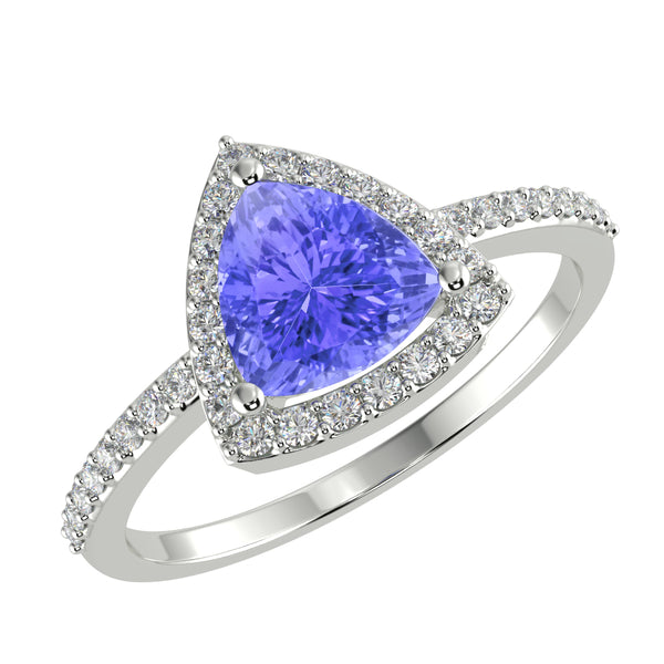 RTRA1003-Daisy -Trillion Tanzanite Ring