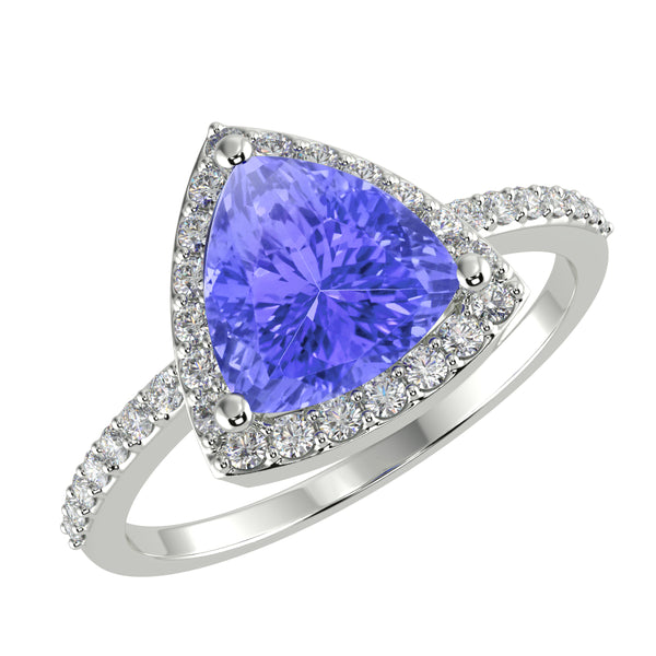 RTRA1003-Daisy -Trillion Tanzanite Ring