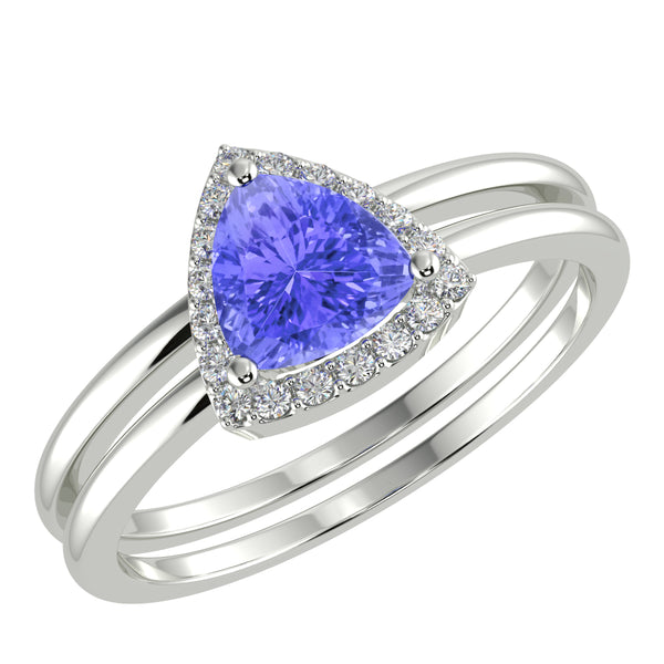 RTRA1005-Holly -Trillion Tanzanite Ring