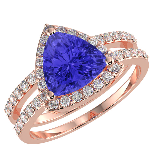 RTRA1005-Holly -Trillion Tanzanite Ring