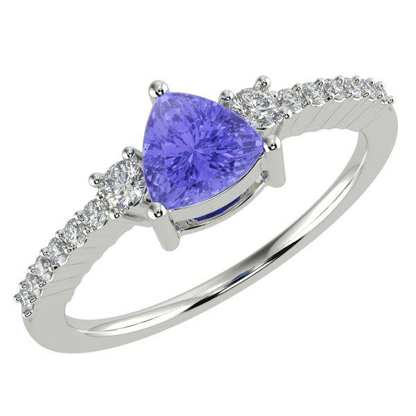 RTRA1007-Susan - Trillion Tanzanite Ring