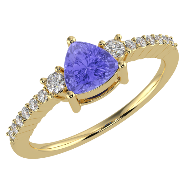 RTRA1007-Susan - Trillion Tanzanite Ring