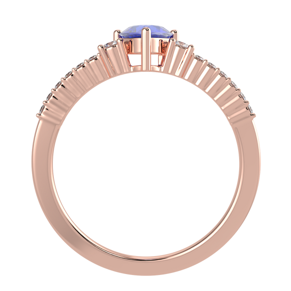 RTRA1007-Susan - Trillion Tanzanite Ring