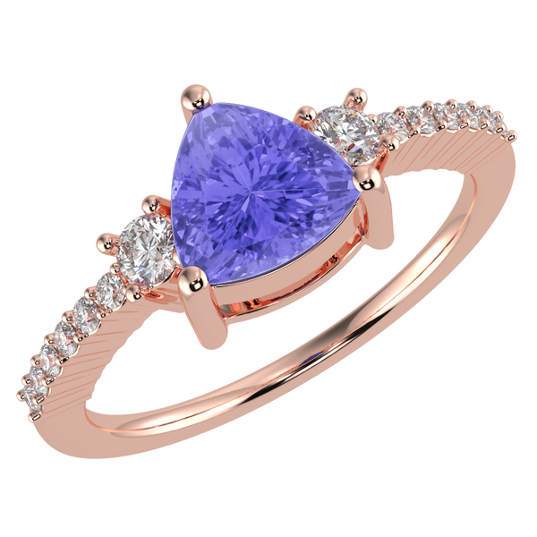 RTRA1007-Susan - Trillion Tanzanite Ring