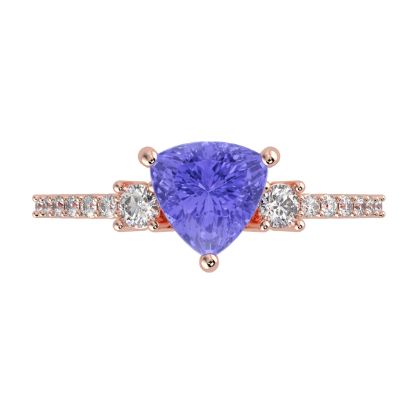 RTRA1007-Susan - Trillion Tanzanite Ring